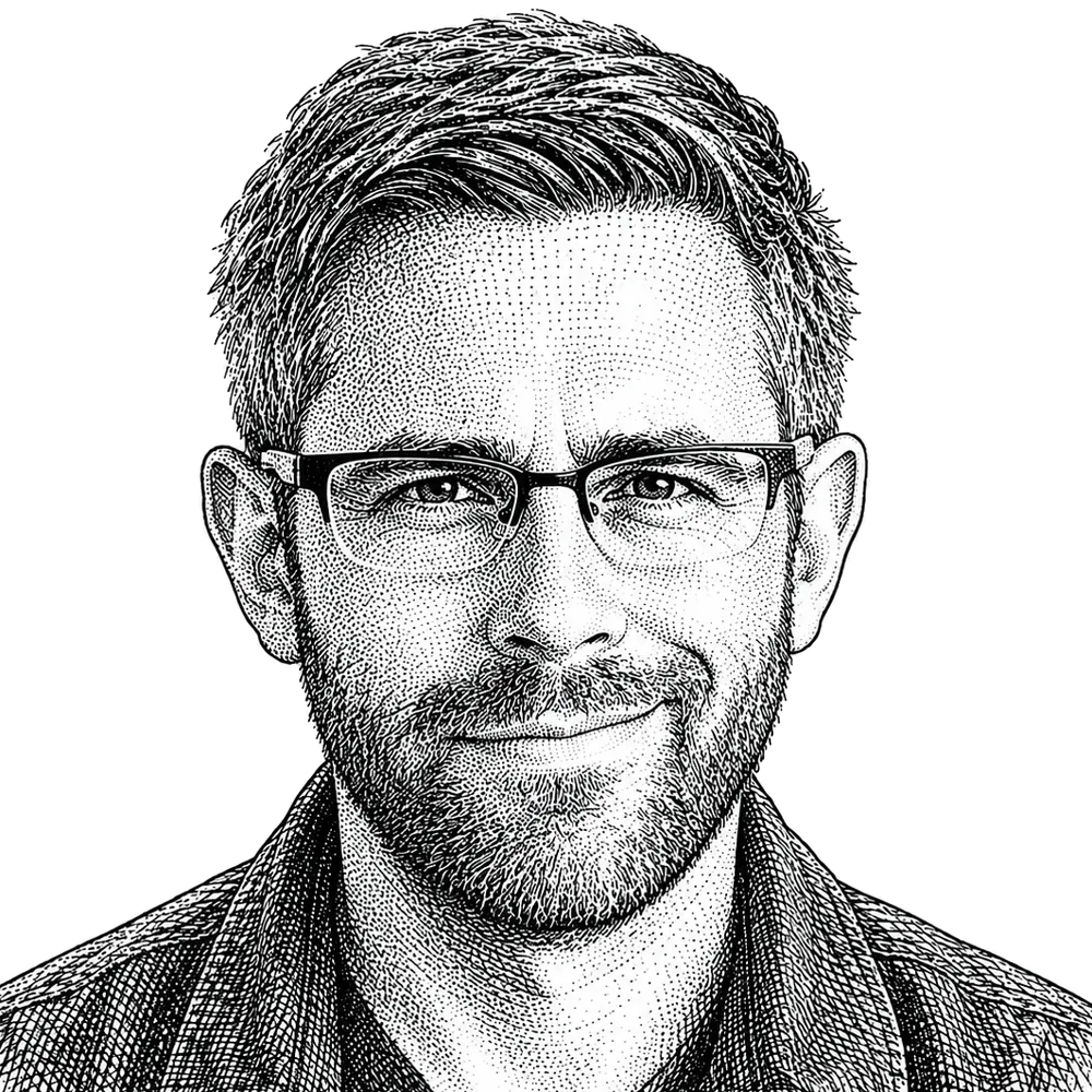 Hedcut portrait of David Fox
